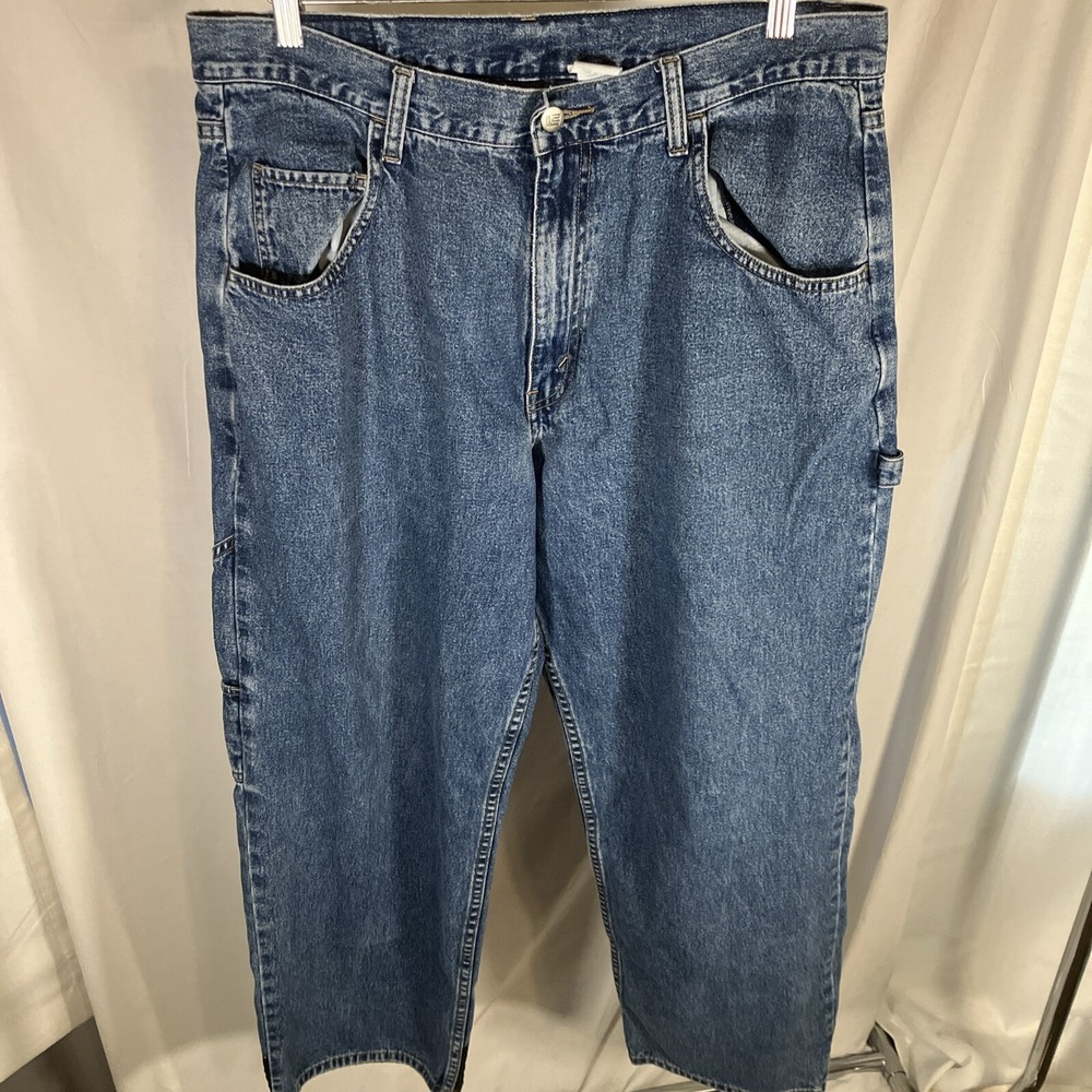Vtg Levis L2 Baggy Wide Leg Lee Pipes 34x30 Kick plate‎ Reinforced Jnco Style
